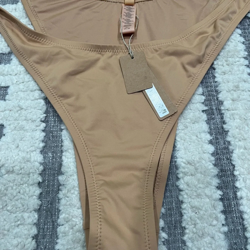 SKIMS Recycled Swim Micro Tanga Bikini‎ Bottom - Ochre